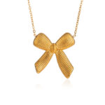 EternaGlow Geometric Bow Necklace – Tarnish-Free Luxury Statement Jewelry - Image 2