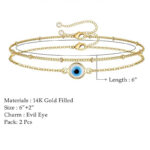 Dainty Gold Bracelets For Women, 14K Gold Filled Adjustable Layered Bracelet Cute Oval Chain  Bar Gold Bracelets For Women Jewelry - Image 6