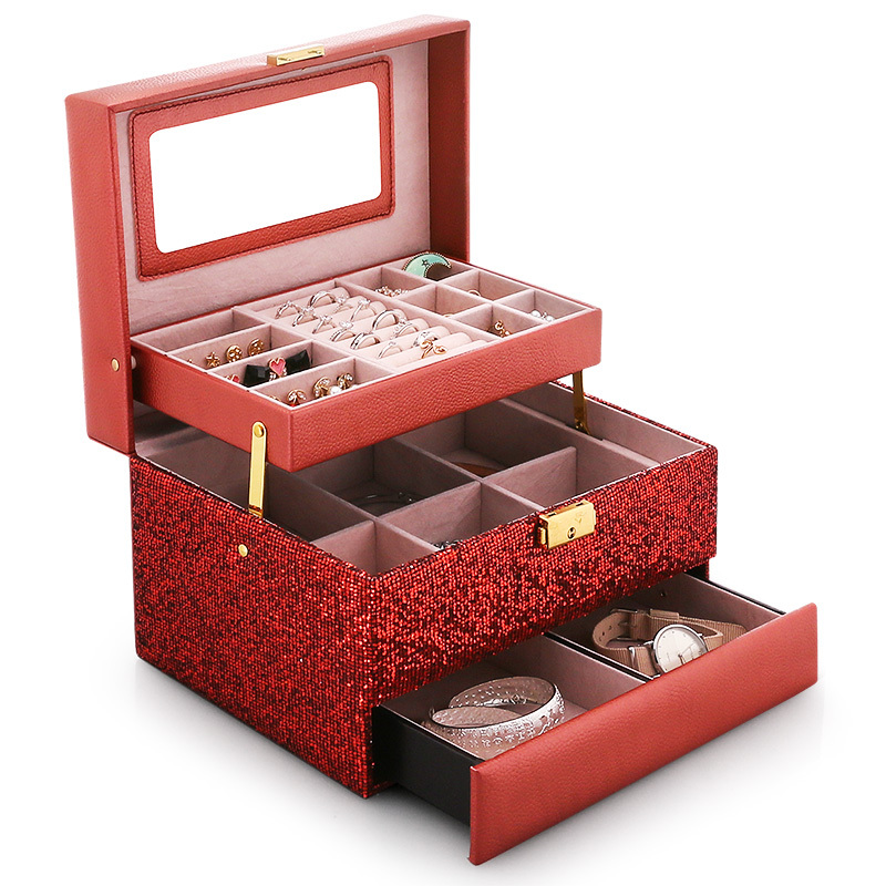 1612005602796.jpg Organizing Box Flannel Storage Jewelry Box Jewelry Tray - Image 1