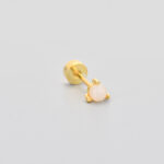 Flat-head Screw Twist Stud Earrings Opal Earrings - Image 3
