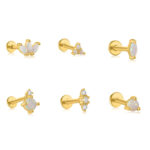 Flat-head Screw Twist Stud Earrings Opal Earrings - Image 7