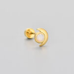 Flat-head Screw Twist Stud Earrings Opal Earrings - Image 9