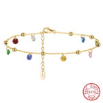 NURA Starlight Whisper – S925 Sterling Silver Zircon Anklet