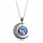 Silver Moon Pendant Vintage Sweater Chain - Image 4