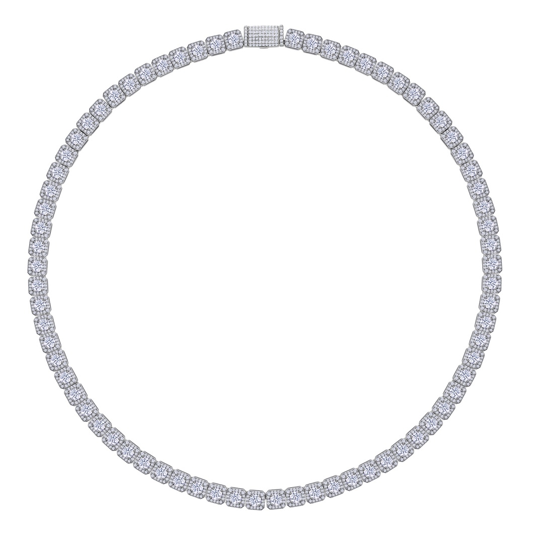 46e4ea42-86ff-4bea-b1a1-6c5afac1e1c9.jpg NURA “Eternal Light” Moissanite Necklace Set – 0.5 Carat S925 Silver, Platinum Finish - Image 1