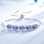 Bracelets For Women Gemstone Blue Topaz Adjustable Chain Link Bracelet Christmas Jewelry - Image 5