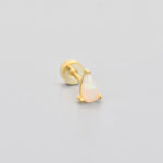 Flat-head Screw Twist Stud Earrings Opal Earrings