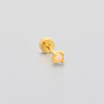 Flat-head Screw Twist Stud Earrings Opal Earrings - Image 4