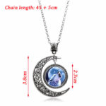 Silver Moon Pendant Vintage Sweater Chain - Image 2