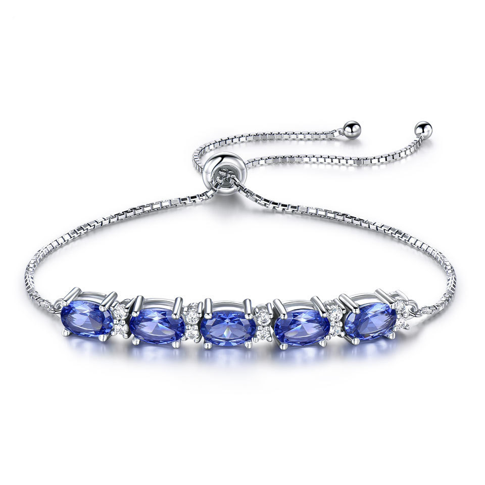 8af34b73-29cd-46ec-9b94-3fb4e017b317.jpg Bracelets For Women Gemstone Blue Topaz Adjustable Chain Link Bracelet Christmas Jewelry - Image 1