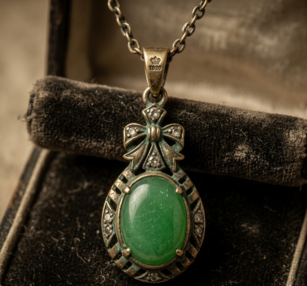 Vintage Chalcedony Agate Pendant Necklace,