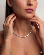 NURA “Eternal Light” Moissanite Necklace Set – 0.5 Carat S925 Silver, Platinum Finish