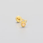 Flat-head Screw Twist Stud Earrings Opal Earrings - Image 2