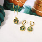 Retro Natural Stone Titanium Steel No Fading Niche Affordable Luxury Fashion Earrings