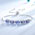 Bracelets For Women Gemstone Blue Topaz Adjustable Chain Link Bracelet Christmas Jewelry - Image 2