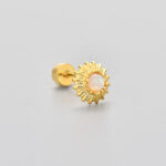 Flat-head Screw Twist Stud Earrings Opal Earrings - Image 6