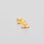 Flat-head Screw Twist Stud Earrings Opal Earrings - Image 8